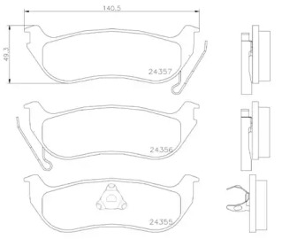 Комплект тормозных колодок (BREMBO: P 37 009)