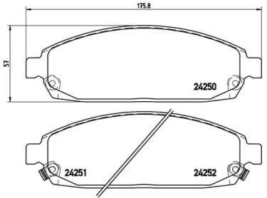 Комплект тормозных колодок (BREMBO: P 37 010)