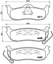 Комплект тормозных колодок (BREMBO: P 37 011)