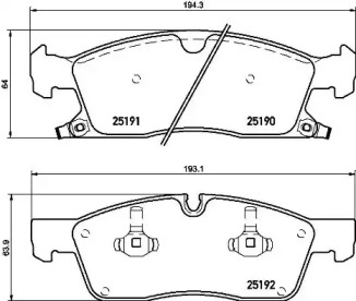 Комплект тормозных колодок (BREMBO: P 37 015)