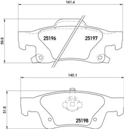 Комплект тормозных колодок (BREMBO: P 37 016)