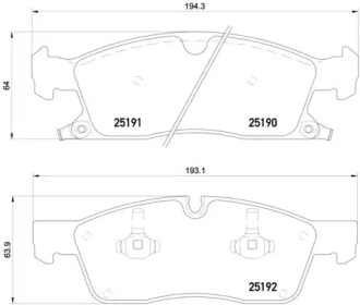 Комплект тормозных колодок (BREMBO: P 37 017)