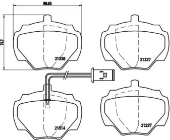 Комплект тормозных колодок (BREMBO: P 44 003)