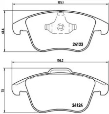 Комплект тормозных колодок (BREMBO: P 44 020)