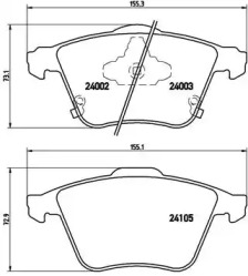 Комплект тормозных колодок (BREMBO: P 49 038)