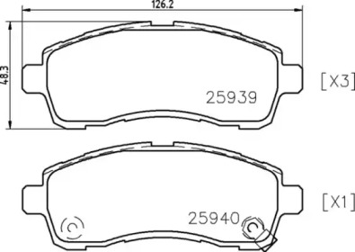 Комплект тормозных колодок (BREMBO: P 49 057)