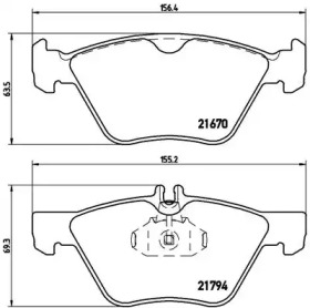 Комплект тормозных колодок (BREMBO: P 50 026)