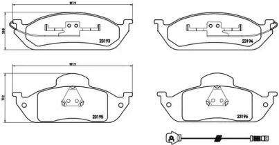 Комплект тормозных колодок (BREMBO: P 50 039)