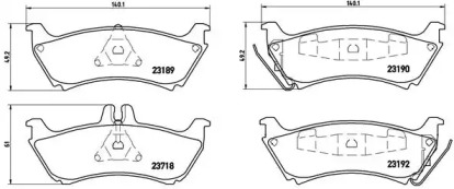 Комплект тормозных колодок (BREMBO: P 50 044)