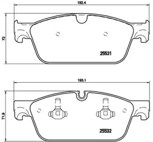 Комплект тормозных колодок (BREMBO: P 50 102)