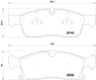 Комплект тормозных колодок (BREMBO: P 50 108)