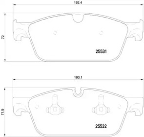 Комплект тормозных колодок (BREMBO: P 50 112)