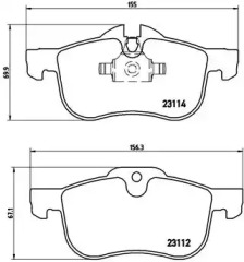 Комплект тормозных колодок (BREMBO: P 52 017)