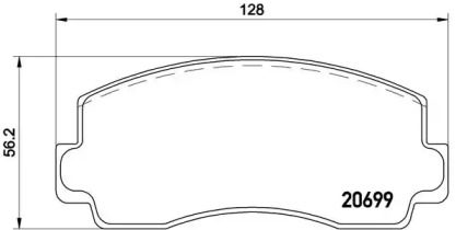 Комплект тормозных колодок (BREMBO: P 54 002)