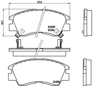 Комплект тормозных колодок (BREMBO: P 54 008)