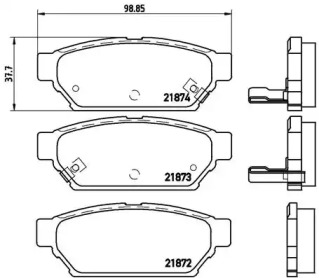 Комплект тормозных колодок (BREMBO: P 54 016)