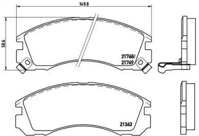 Комплект тормозных колодок (BREMBO: P 54 017)