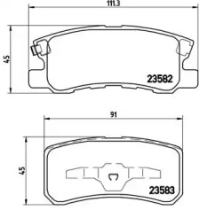 Комплект тормозных колодок (BREMBO: P 54 031)