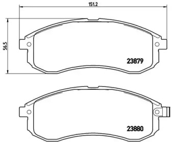 Комплект тормозных колодок (BREMBO: P 54 033)