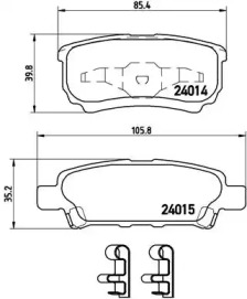 Комплект тормозных колодок (BREMBO: P 54 034)