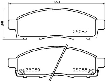 Комплект тормозных колодок (BREMBO: P 54 055)