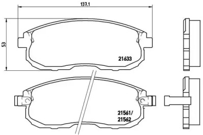 Комплект тормозных колодок (BREMBO: P 56 021)