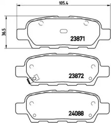 Комплект тормозных колодок (BREMBO: P 56 046)