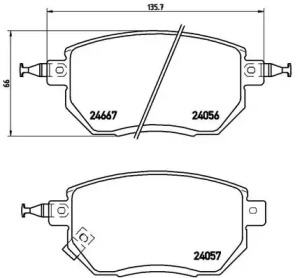 Комплект тормозных колодок (BREMBO: P 56 051)