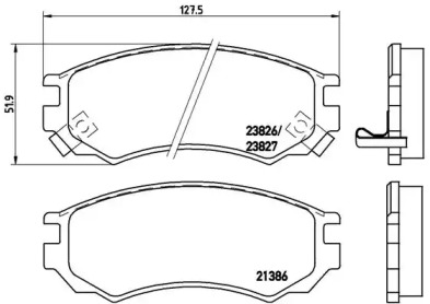 Комплект тормозных колодок (BREMBO: P 56 055)