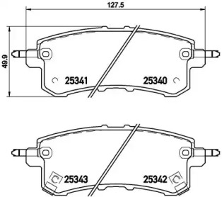 Комплект тормозных колодок (BREMBO: P 56 082)