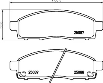 Комплект тормозных колодок (BREMBO: P 56 102)