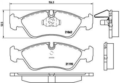 Комплект тормозных колодок (BREMBO: P 59 017)