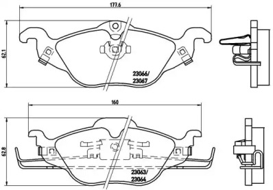 Комплект тормозных колодок (BREMBO: P 59 030)