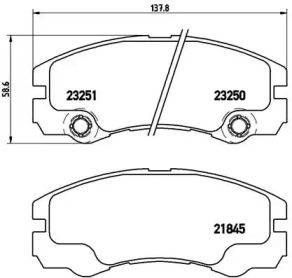 Комплект тормозных колодок (BREMBO: P 59 033)