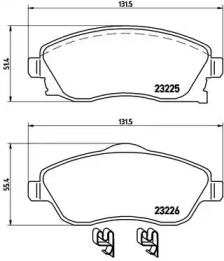 Комплект тормозных колодок (BREMBO: P 59 036)