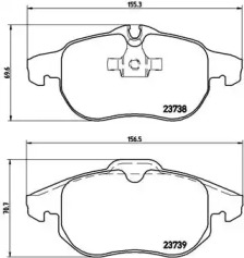 Комплект тормозных колодок (BREMBO: P 59 043)