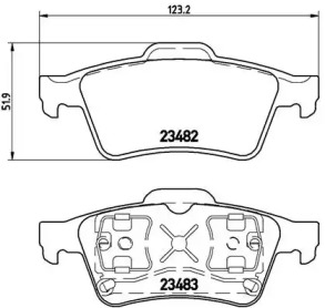 Комплект тормозных колодок (BREMBO: P 59 044)