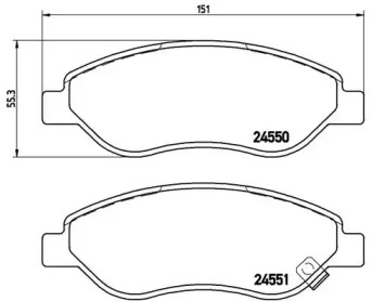 Комплект тормозных колодок (BREMBO: P 59 053)