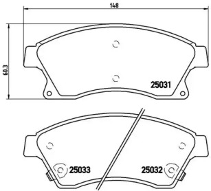 Комплект тормозных колодок (BREMBO: P 59 076)