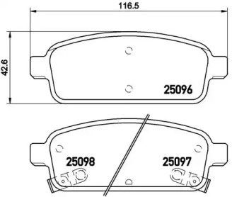 Комплект тормозных колодок (BREMBO: P 59 080)