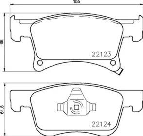 Комплект тормозных колодок (BREMBO: P 59 083)