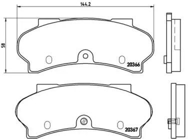 Комплект тормозных колодок (BREMBO: P 61 011)