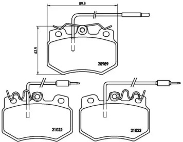 Комплект тормозных колодок (BREMBO: P 61 031)