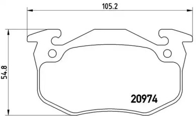 Комплект тормозных колодок (BREMBO: P 61 032)