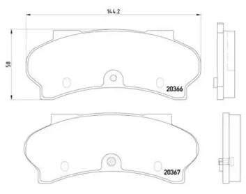 Комплект тормозных колодок (BREMBO: P 61 033)