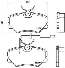 Комплект тормозных колодок (BREMBO: P 61 035)