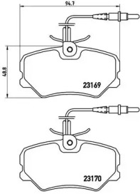 Комплект тормозных колодок (BREMBO: P 61 050)