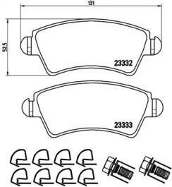 Комплект тормозных колодок (BREMBO: P 61 067)