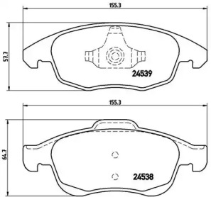 Комплект тормозных колодок (BREMBO: P 61 083)