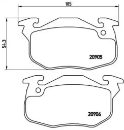 Комплект тормозных колодок (BREMBO: P 61 097)